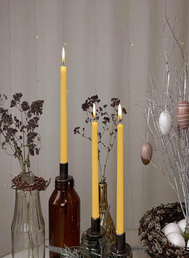 ENCANLIGHT 12 Inch Beeswax Taper Candles, Natural Bees Wax Long Candlestick Tapers 12 Pack, 10 Hour Long Burning, Dripless and Smokeless for Home Dinner Christmas Spa Relaxation - Image 4